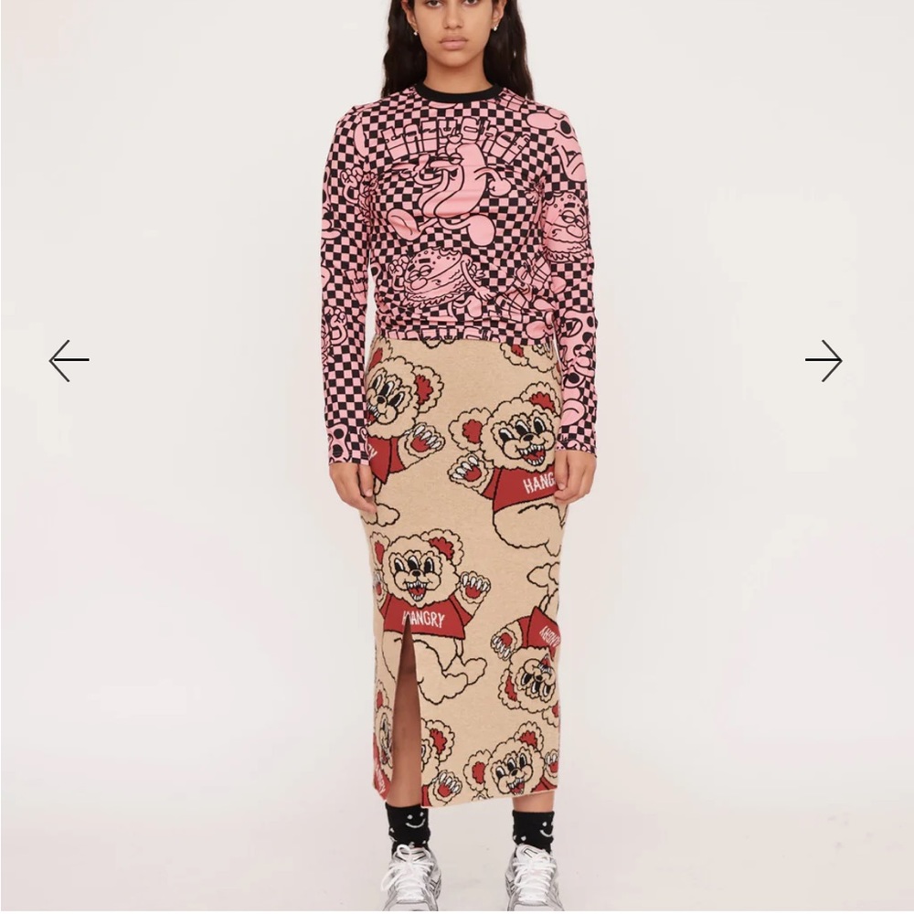 Lazy oaf Hangry Bear Knitted Skirt
